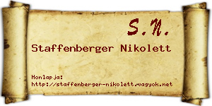 Staffenberger Nikolett névjegykártya
